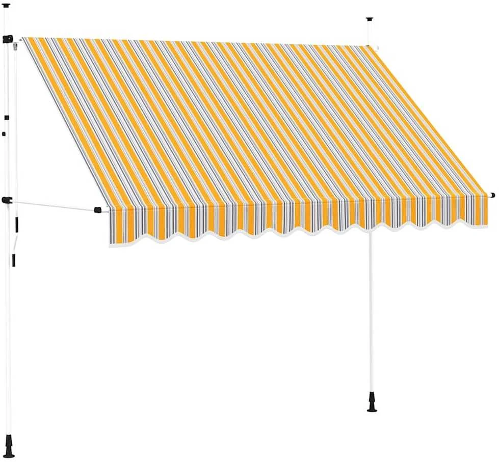 Rankiniu būdu ištraukiama markizė, geltoni/mėlyni dryžiai, 300cm