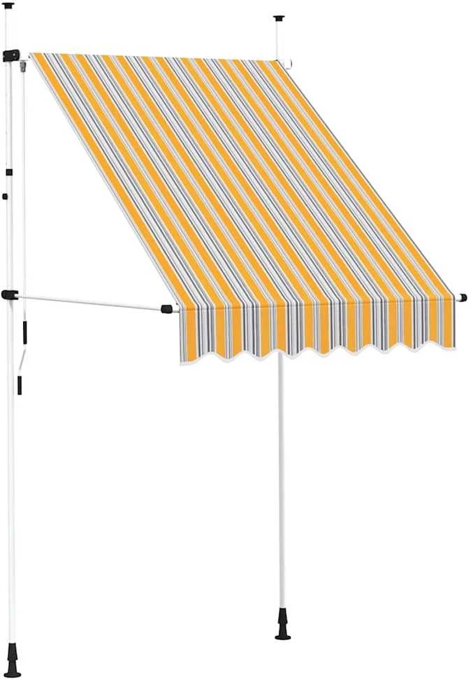 Rankiniu būdu ištraukiama markizė, geltoni/mėlyni dryžiai, 150cm