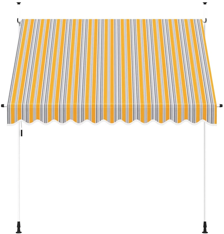 Rankiniu būdu ištraukiama markizė, geltoni/mėlyni dryžiai, 250cm