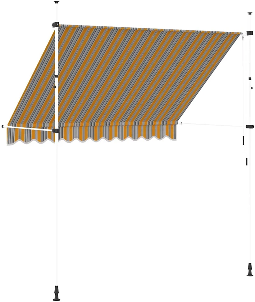 Rankiniu būdu ištraukiama markizė, geltoni/mėlyni dryžiai, 250cm