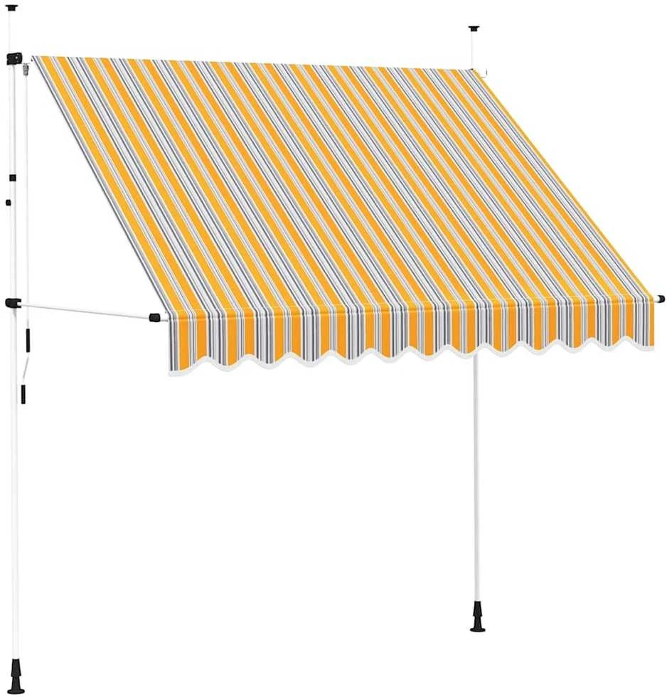 Rankiniu būdu ištraukiama markizė, geltoni/mėlyni dryžiai, 250cm