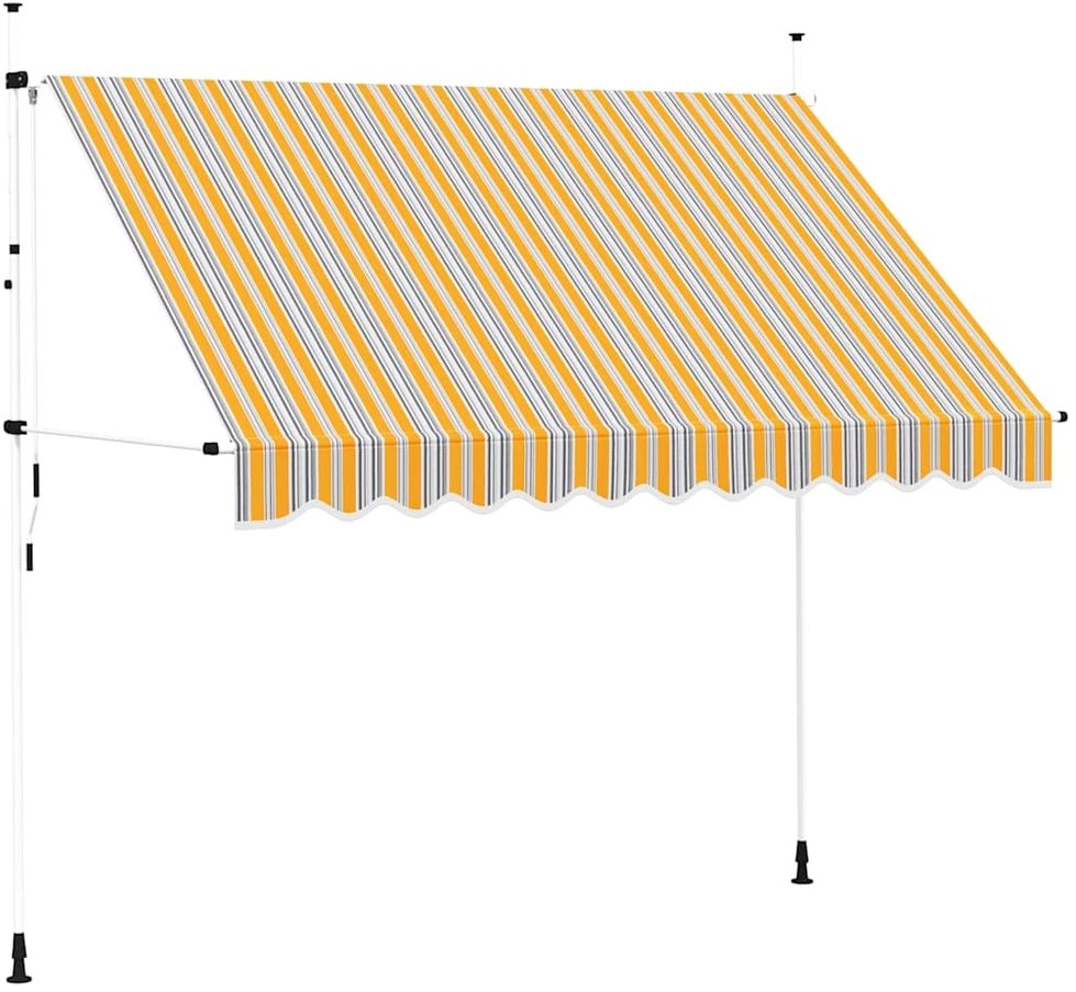 Rankiniu būdu ištraukiama markizė, geltoni/mėlyni dryžiai, 300cm