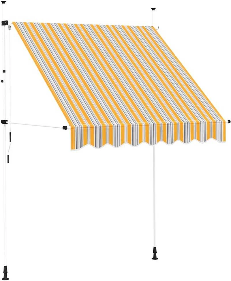 Rankiniu būdu ištraukiama markizė, geltoni/mėlyni dryžiai, 200cm