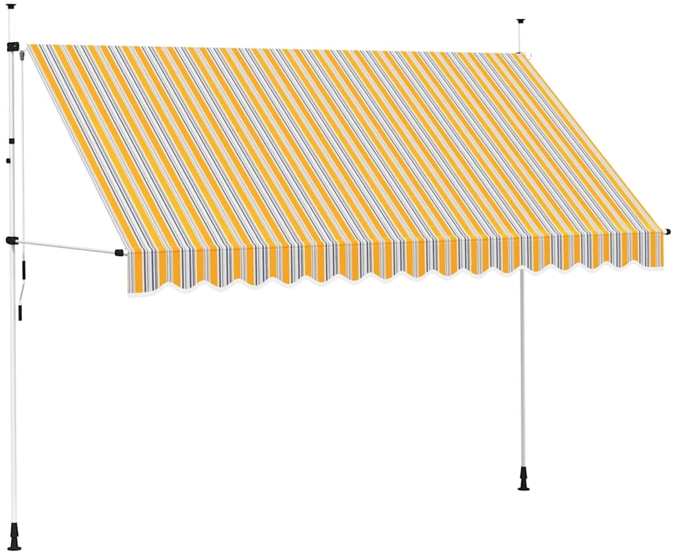 Rankiniu būdu ištraukiama markizė, geltoni/mėlyni dryžiai, 350cm