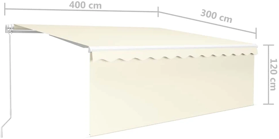 Rankiniu būdu ištraukiama markizė, kreminė, 4x3m