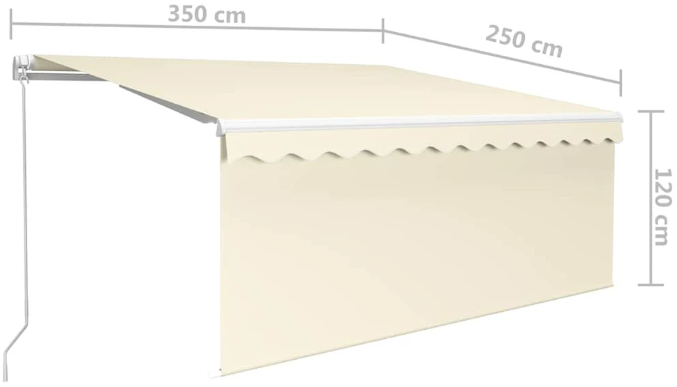 Rankiniu būdu ištraukiama markizė, kreminė, 3,5x2,5m
