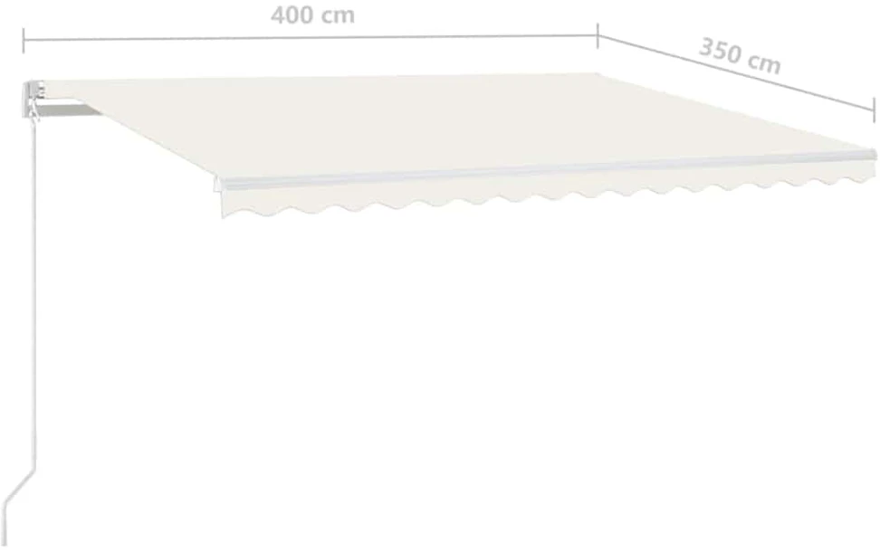 Rankiniu būdu ištraukiama markizė, kreminės spalvos, 400x350cm