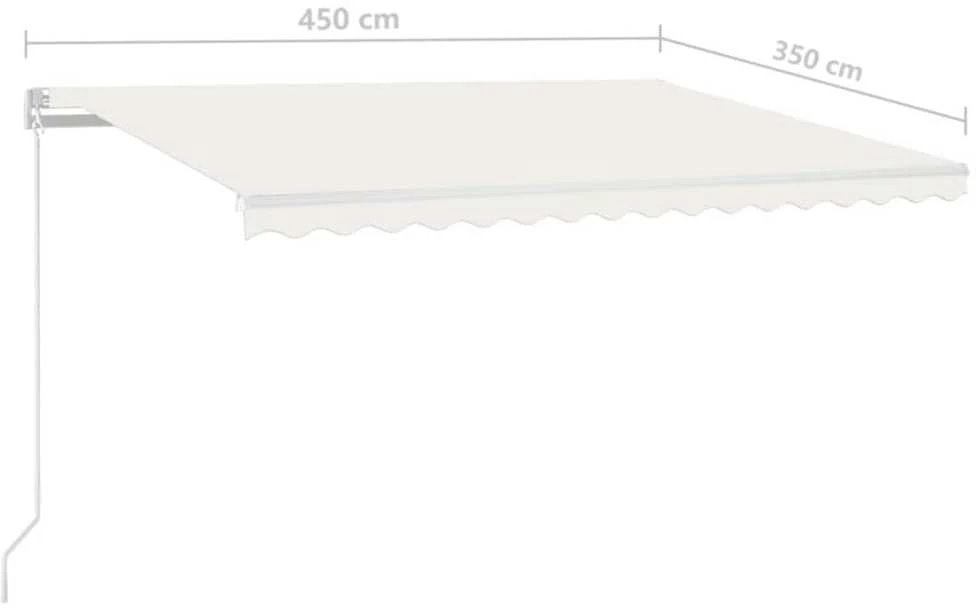 Rankiniu būdu ištraukiama markizė, kreminės spalvos, 450x350cm