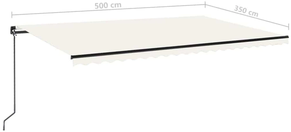 Rankiniu būdu ištraukiama markizė, kreminės spalvos, 500x350cm