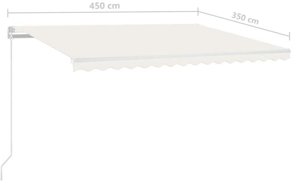 Rankiniu būdu ištraukiama markizė, kreminės spalvos, 450x350cm