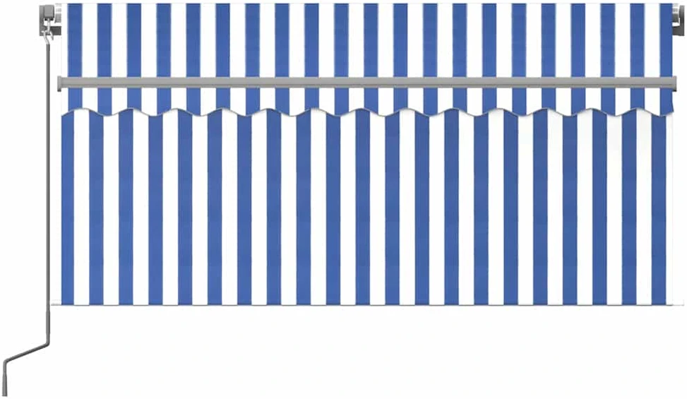Rankiniu būdu ištraukiama markizė, mėlyna ir balta, 3,5x2,5m