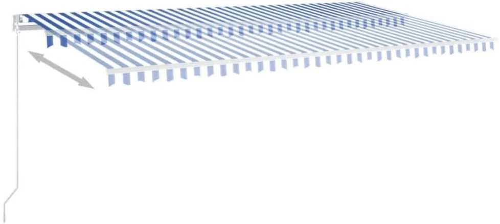 Rankiniu būdu ištraukiama markizė, mėlyna/balta, 600x350cm