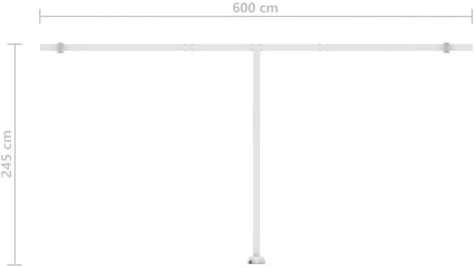 Rankiniu būdu ištraukiama markizė, mėlyna/balta, 600x350cm
