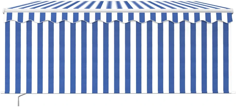 Rankiniu būdu ištraukiama markizė, mėlyna ir balta, 3,5x2,5m