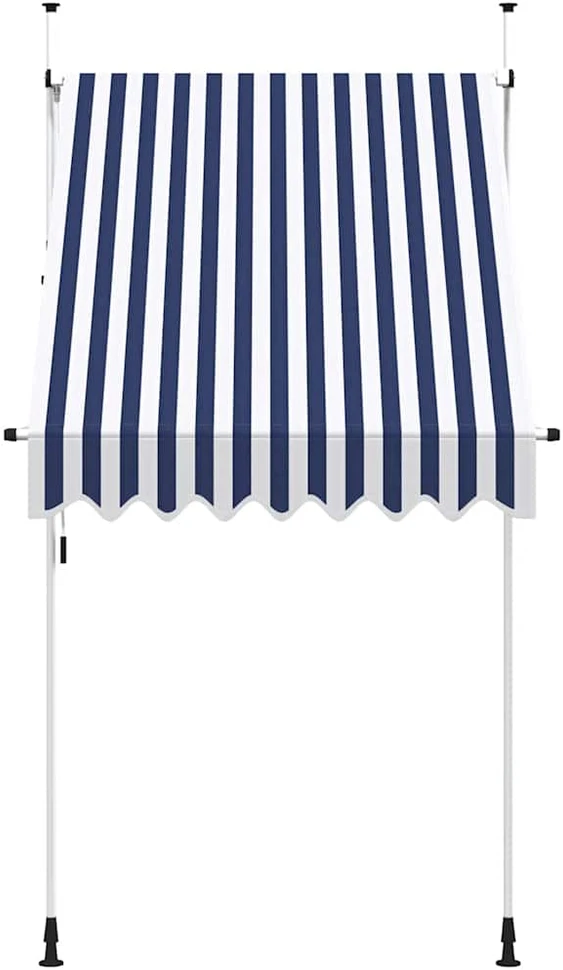 Rankiniu būdu ištraukiama markizė, mėlyni/balti dryžiai, 150cm