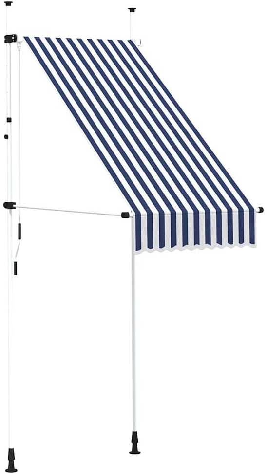 Rankiniu būdu ištraukiama markizė, mėlyni/balti dryžiai, 100cm