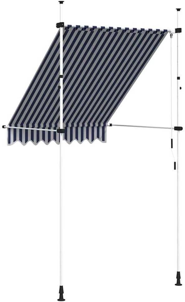 Rankiniu būdu ištraukiama markizė, mėlyni/balti dryžiai, 150cm