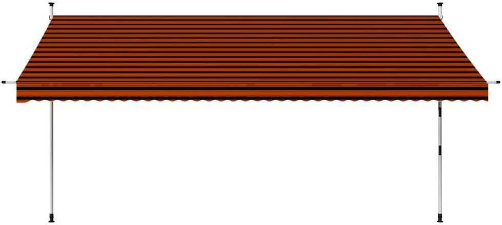 Rankiniu būdu ištraukiama markizė, oranžinė ir ruda, 400cm