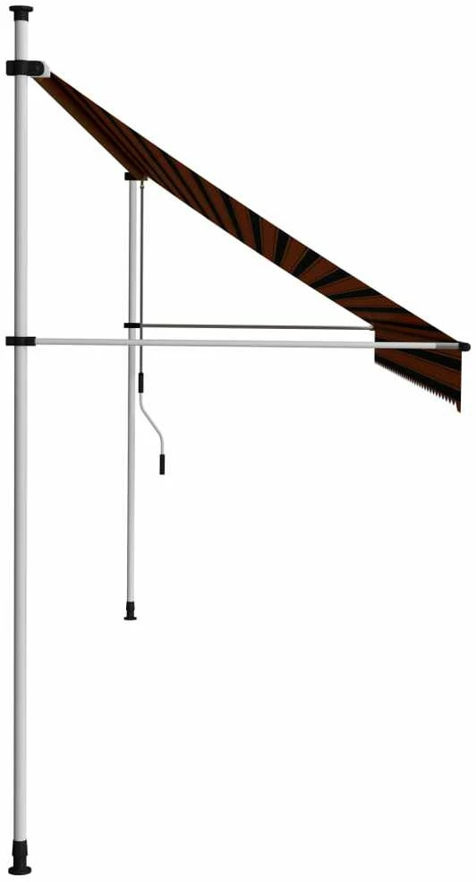 Rankiniu būdu ištraukiama markizė, oranžinė ir ruda, 400cm