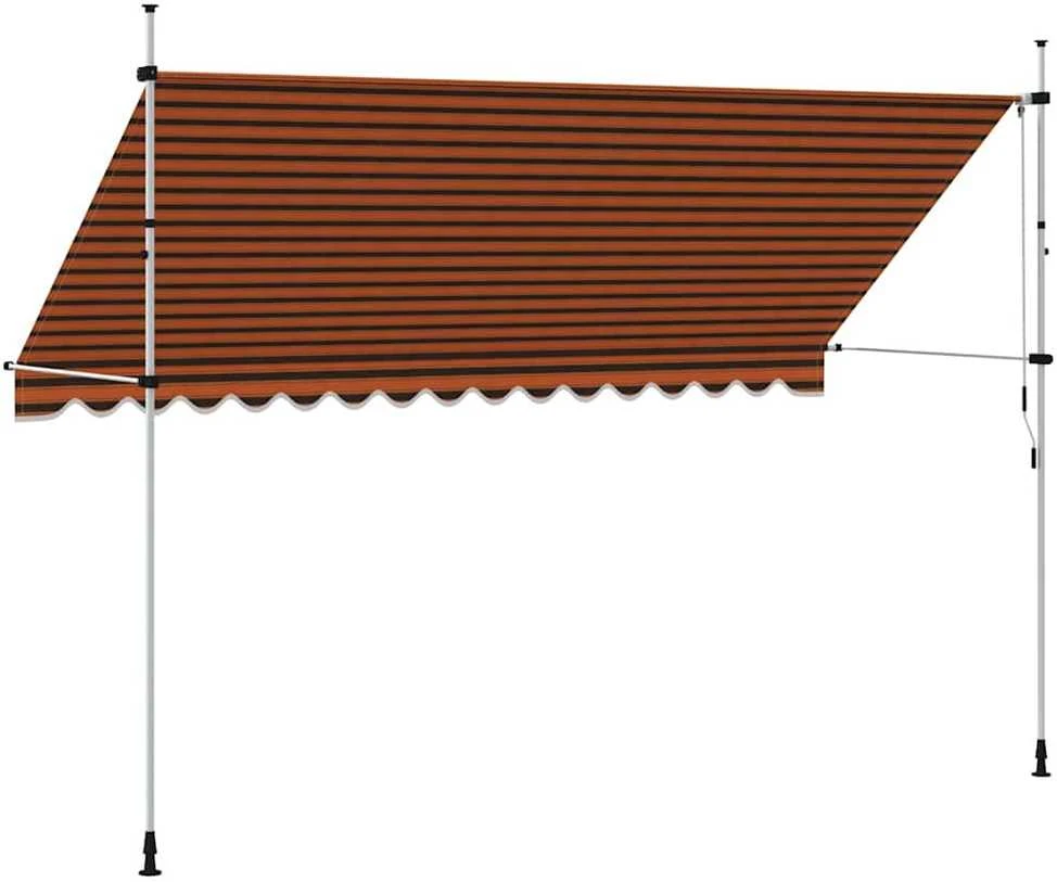 Rankiniu būdu ištraukiama markizė, oranžinė ir ruda, 400cm