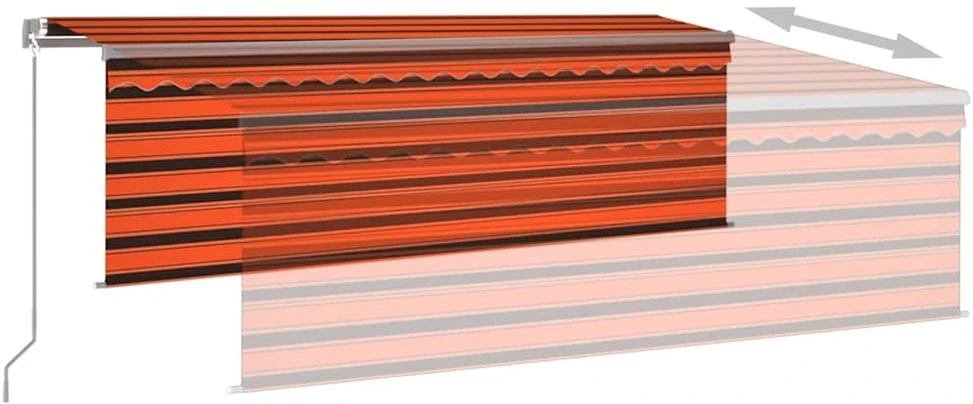 Rankiniu būdu ištraukiama markizė, oranžinė ir ruda, 4x3m