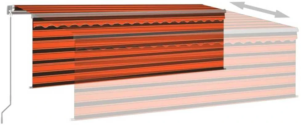 Rankiniu būdu ištraukiama markizė, oranžinė ir ruda, 4x3m