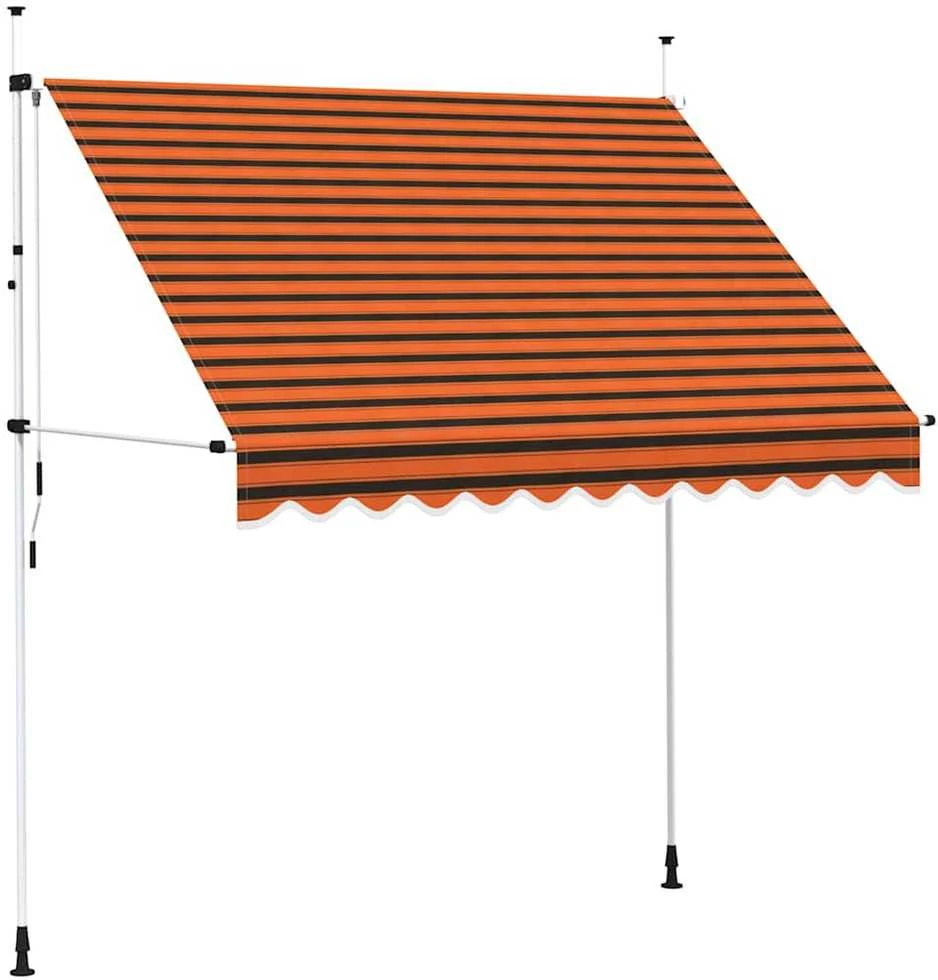 Rankiniu būdu ištraukiama markizė, oranžinė ir ruda, 250cm
