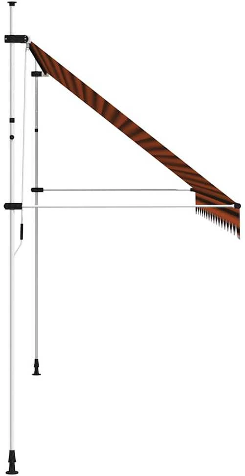 Rankiniu būdu ištraukiama markizė, oranžinė ir ruda, 400cm