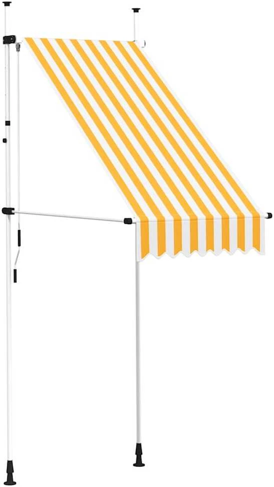 Rankiniu būdu ištraukiama markizė, oranžinė ir balta, 100cm