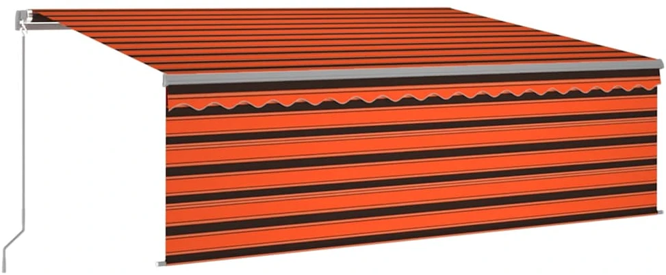Rankiniu būdu ištraukiama markizė, oranžinė ir ruda, 4x3m