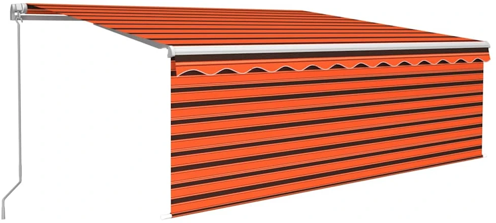 Rankiniu būdu ištraukiama markizė, oranžinė ir ruda, 4x3m