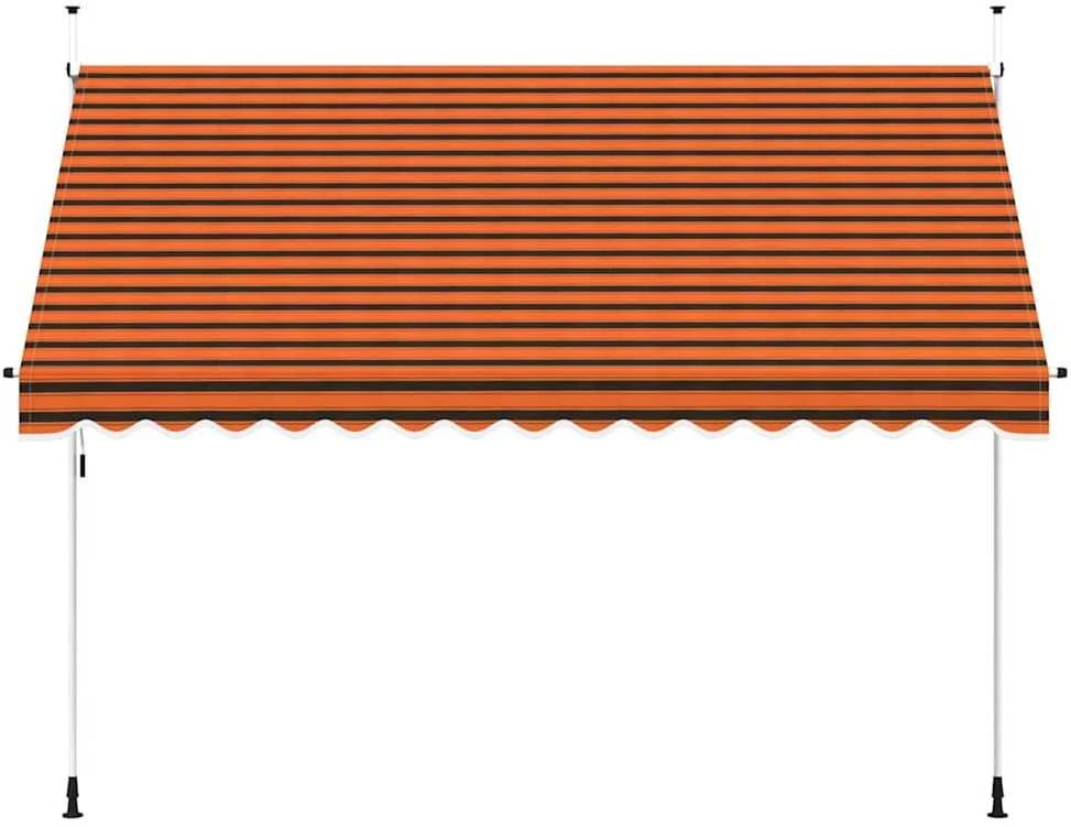 Rankiniu būdu ištraukiama markizė, oranžinė ir ruda, 350cm
