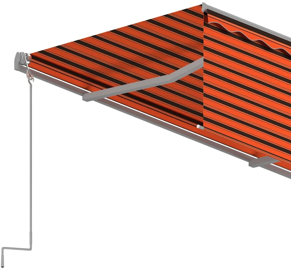 Rankiniu būdu ištraukiama markizė, oranžinė ir ruda, 4x3m