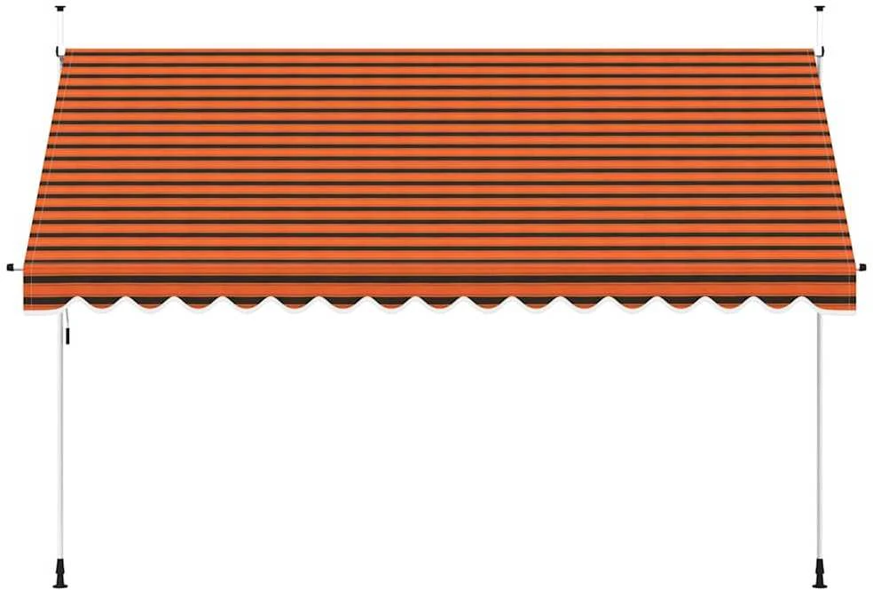 Rankiniu būdu ištraukiama markizė, oranžinė ir ruda, 400cm