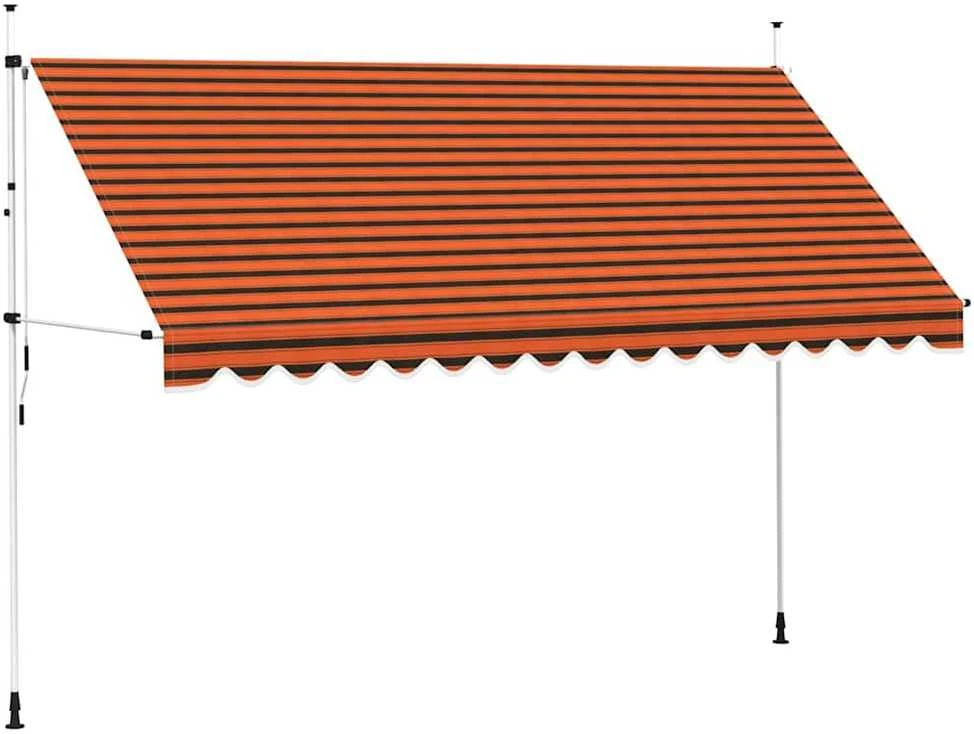 Rankiniu būdu ištraukiama markizė, oranžinė ir ruda, 400cm
