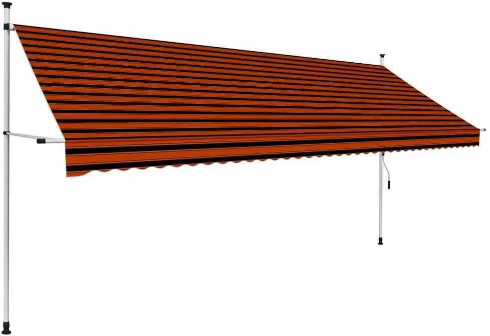 Rankiniu būdu ištraukiama markizė, oranžinė ir ruda, 400cm