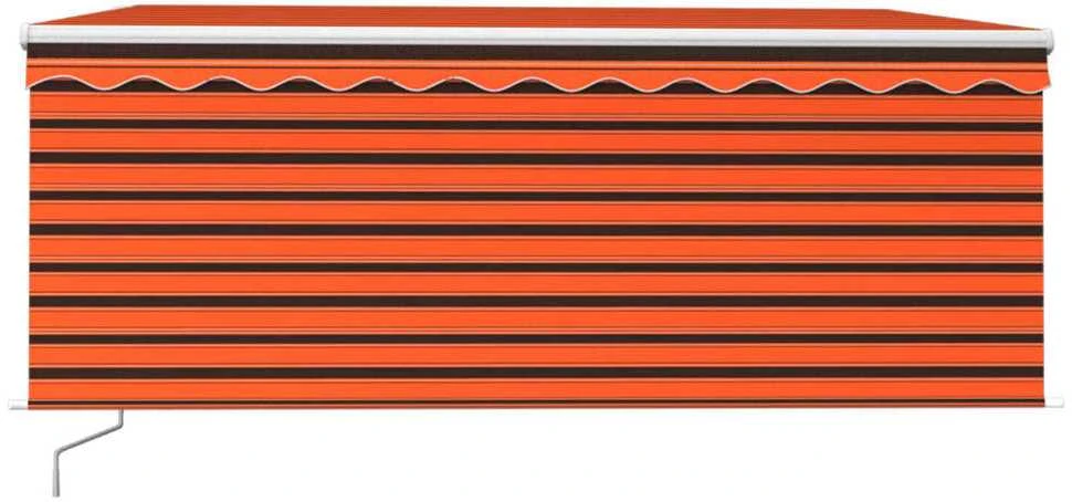 Rankiniu būdu ištraukiama markizė, oranžinė ir ruda, 3,5x2,5m