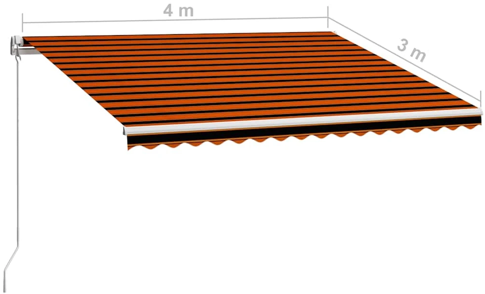 Rankiniu būdu ištraukiama markizė, oranžinė ir ruda, 400x300cm
