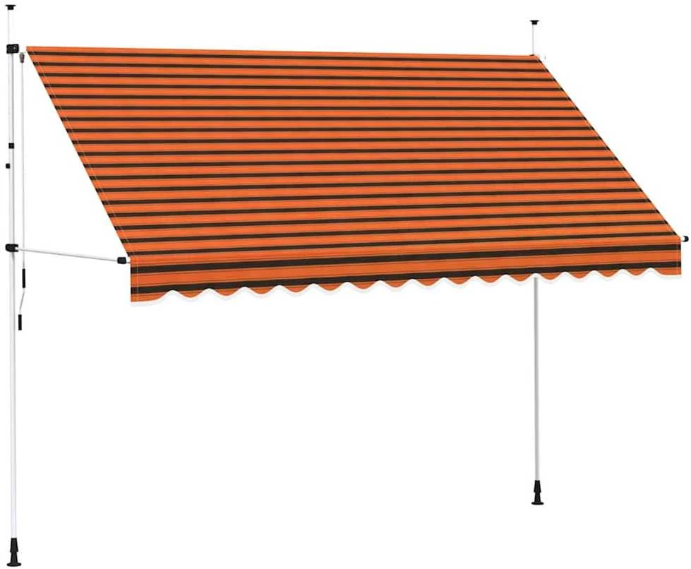 Rankiniu būdu ištraukiama markizė, oranžinė ir ruda, 350cm