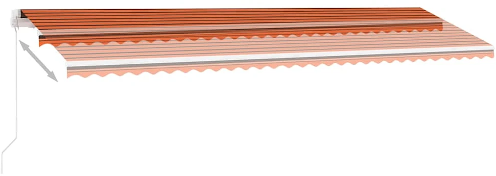 Rankiniu būdu ištraukiama markizė, oranžinė ir ruda, 600x300cm