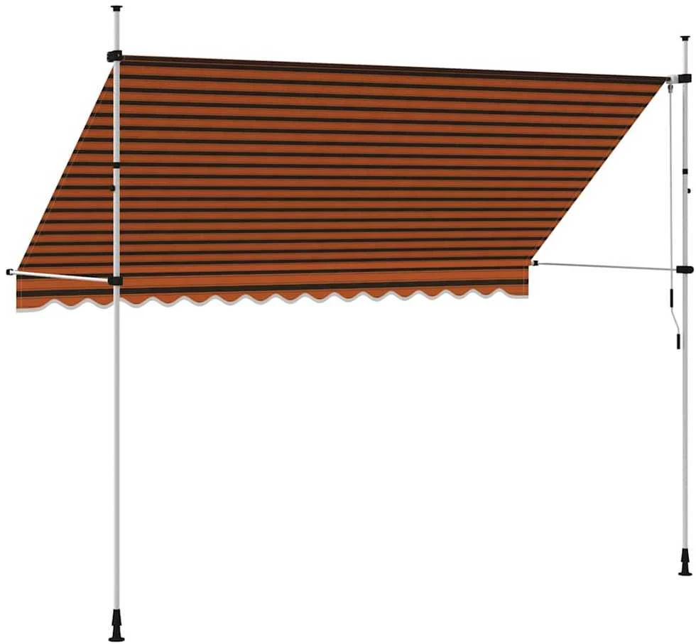 Rankiniu būdu ištraukiama markizė, oranžinė ir ruda, 350cm