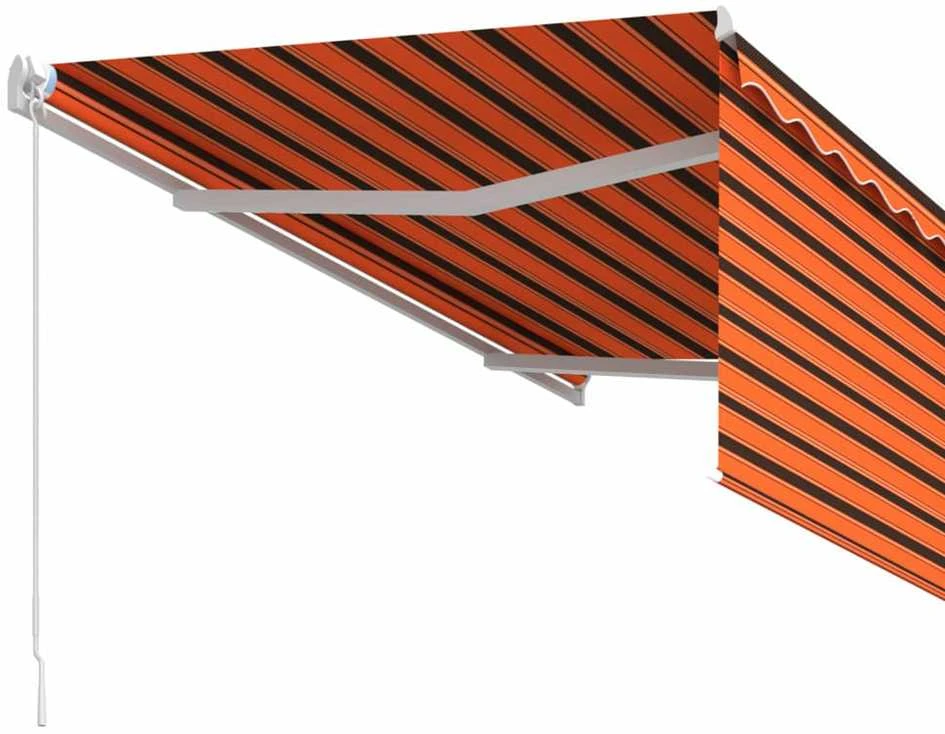 Rankiniu būdu ištraukiama markizė, oranžinė ir ruda, 3x2,5m