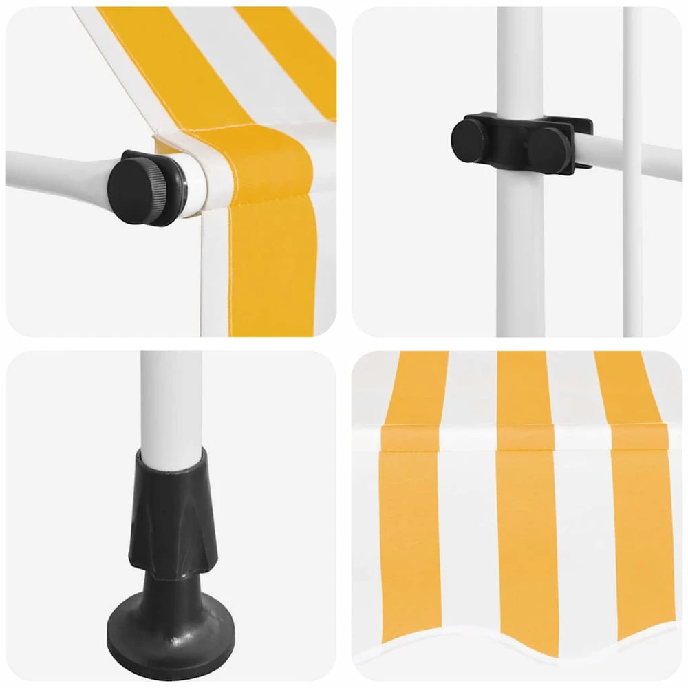 Rankiniu būdu ištraukiama markizė, oranžinė ir balta, 100cm