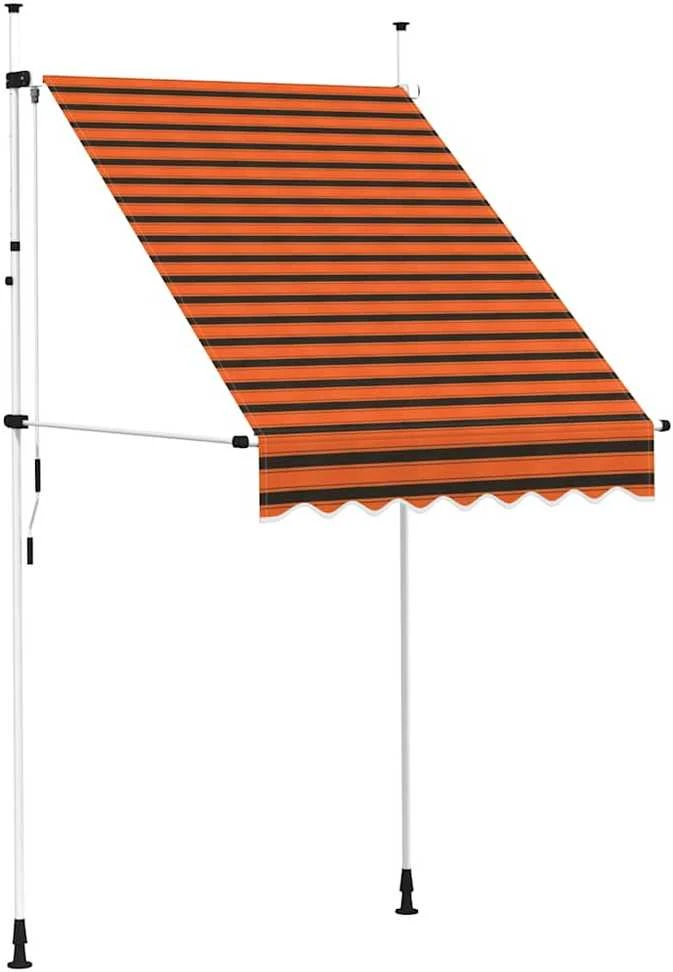 Rankiniu būdu ištraukiama markizė, oranžinė ir ruda, 150cm
