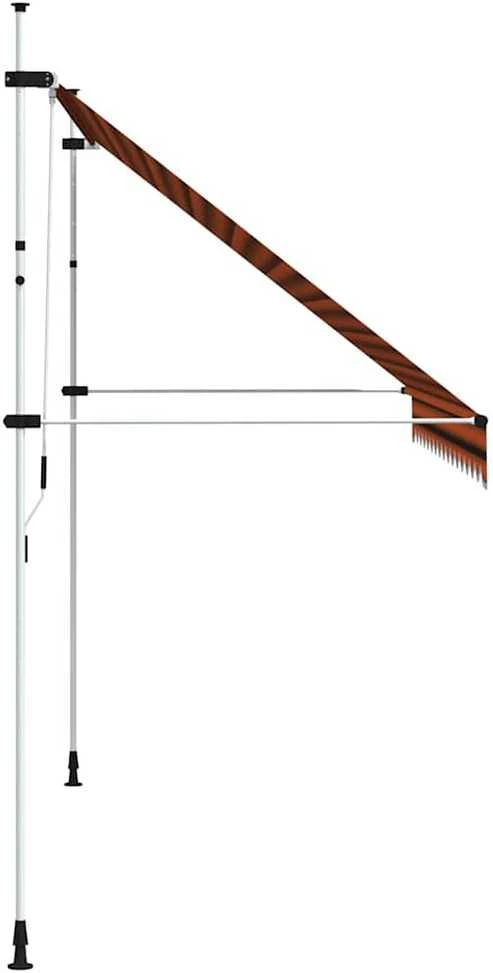 Rankiniu būdu ištraukiama markizė, oranžinė ir ruda, 350cm