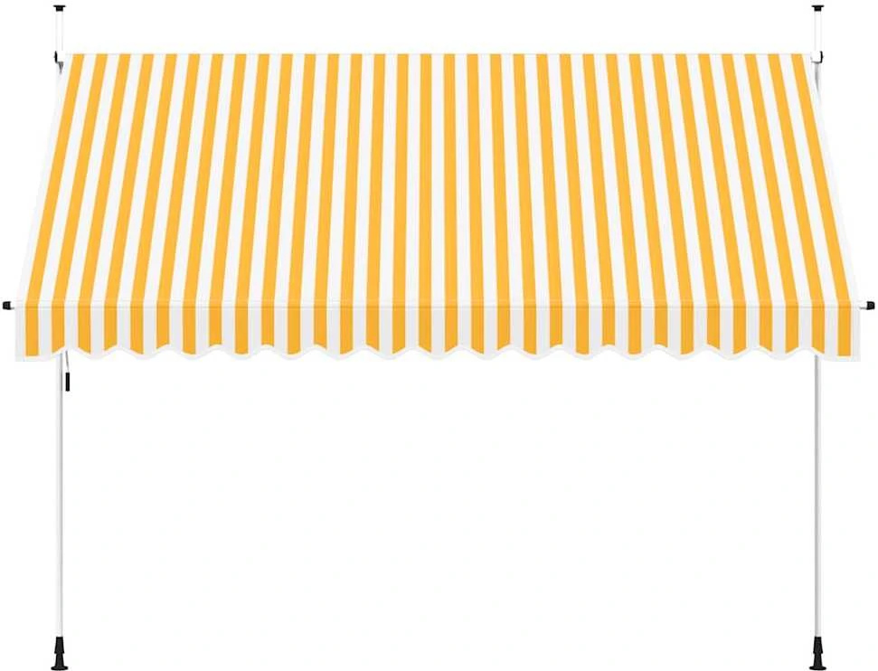 Rankiniu būdu ištraukiama markizė, oranžiniai/balti dryžiai, 350cm