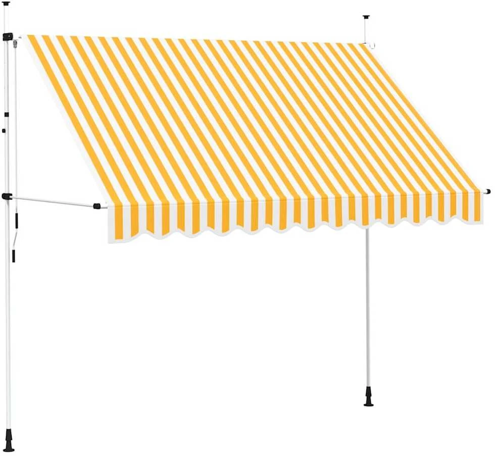 Rankiniu būdu ištraukiama markizė, oranžiniai/balti dryžiai, 300cm