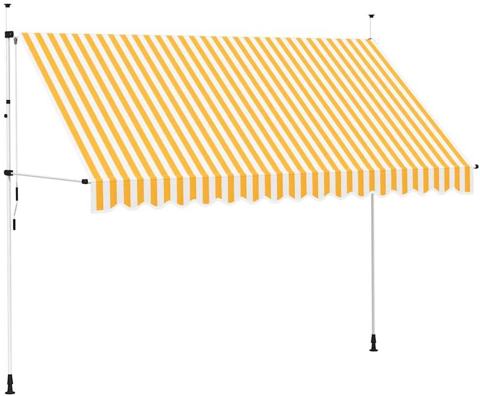 Rankiniu būdu ištraukiama markizė, oranžiniai/balti dryžiai, 350cm