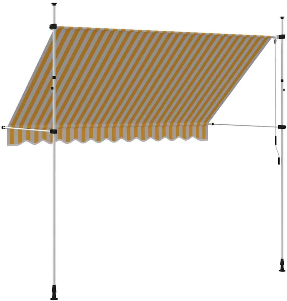 Rankiniu būdu ištraukiama markizė, oranžiniai/balti dryžiai, 300cm