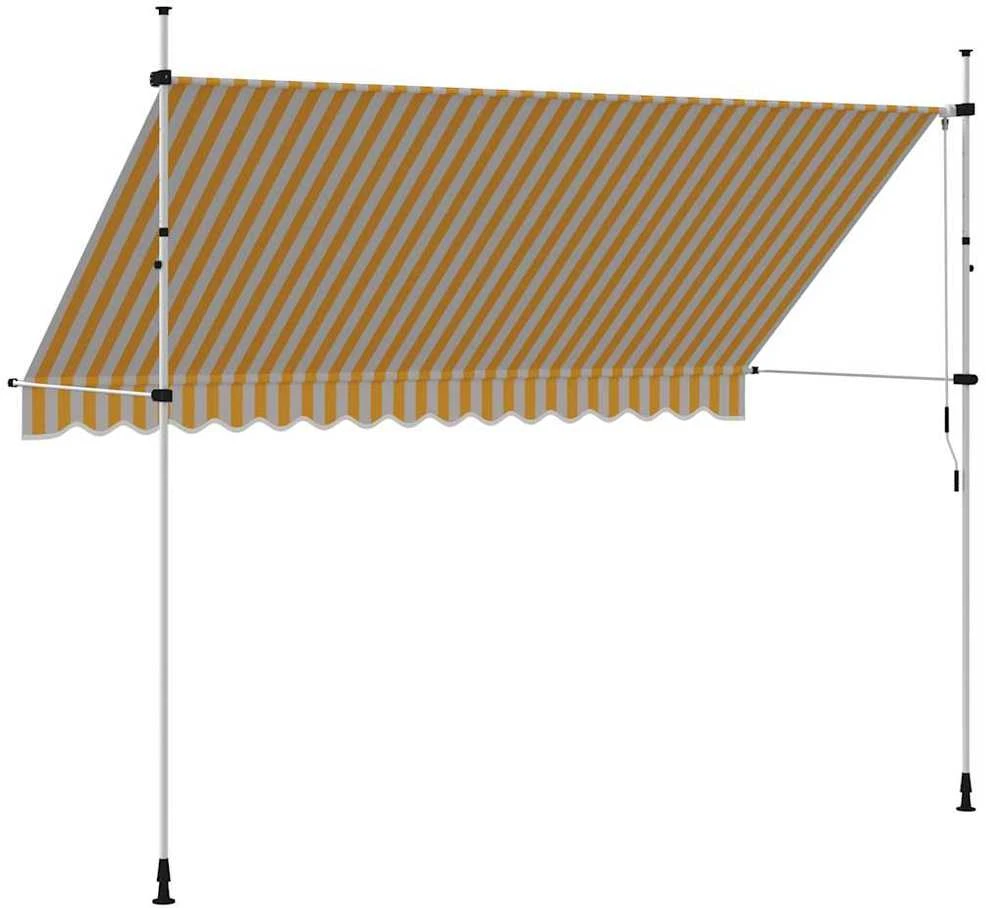 Rankiniu būdu ištraukiama markizė, oranžiniai/balti dryžiai, 350cm